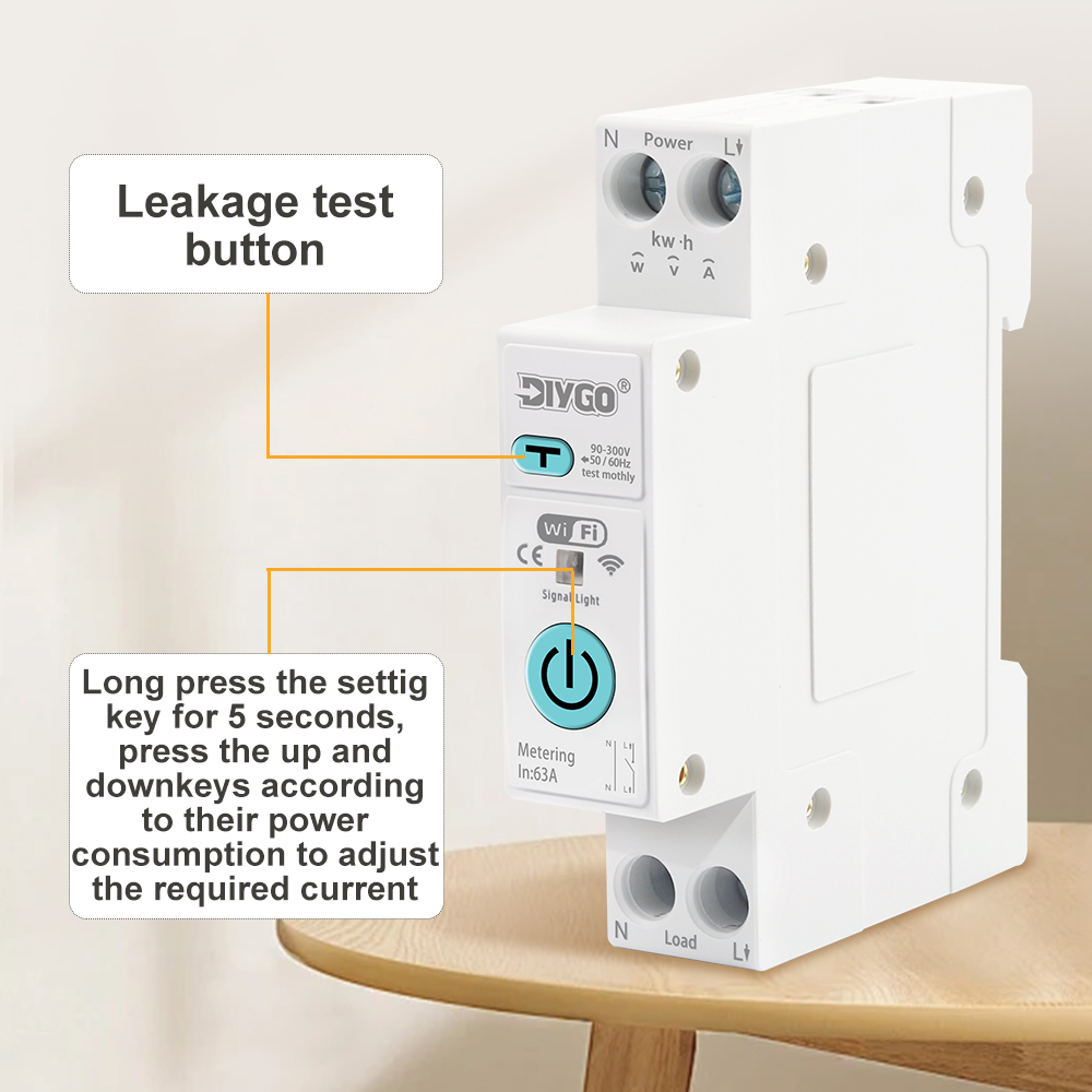 63A 1P+N WiFi Smart MCB Energy - Tuya Smart review and price