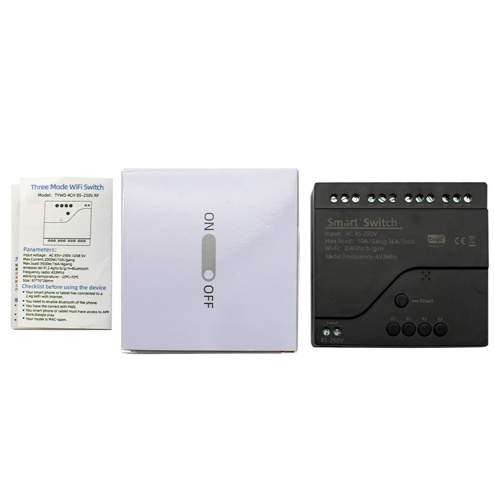 Black Style Tuya 4CH Wifi Smar - Tuya 4 Channel review and price
